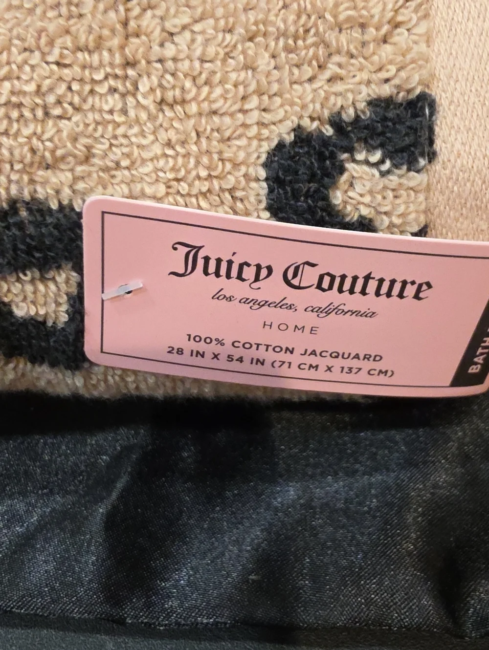 Juicy Couture Home Signature Logo Spotted Leopord Print Bath & Hand Towels